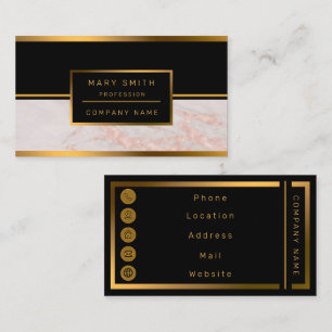 Carte De Visite Personnaliser en marbre de Parties scintillant ros