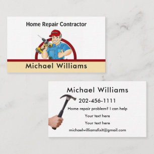 Carte De Visite Personnaliser Handyman Home Réparation Facile à li