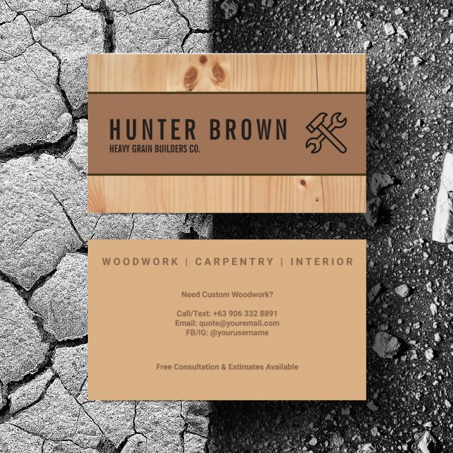Carte De Visite Personnaliser la menuiserie de bricolage de constr (Personalize with your business card details)
