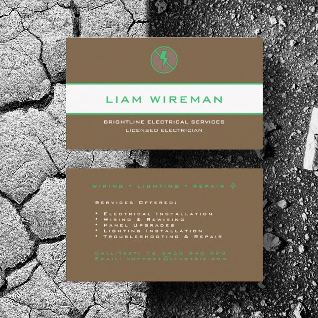 Carte De Visite Personnaliser les services de réparation de fils é (Personalize with your business card details)