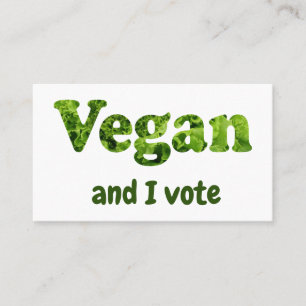 Carte De Visite Personnaliser Vegan Activist Voter