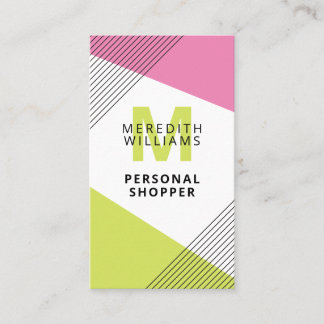 Carte De Visite Personnalité du Shopper Chic Moderne Géométrique