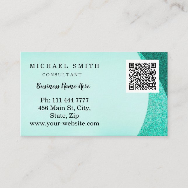 Carte De Visite Personnalized Custom Corporate QR Logo de commerce (Devant)