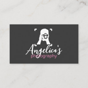 Carte De Visite Personne tenant un appareil photo Logo Artiste