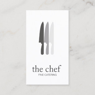 Carte De Visite Personnel Chef Couteau Logo Simple Cuisine Gastron