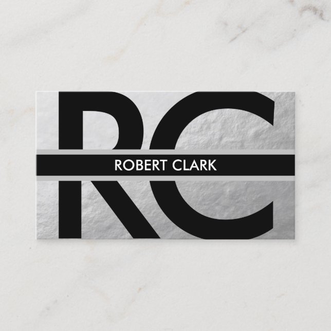 Carte de visite personnel d'aluminium argenté (Devant)