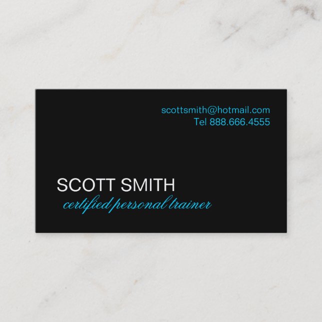 Carte de visite personnel d'entraîneur (Devant)
