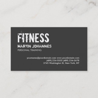 Carte de visite personnel trendy gris blanc