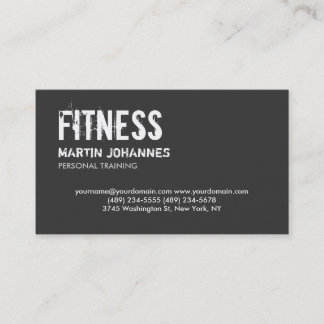 Carte de visite personnel trendy gris blanc
