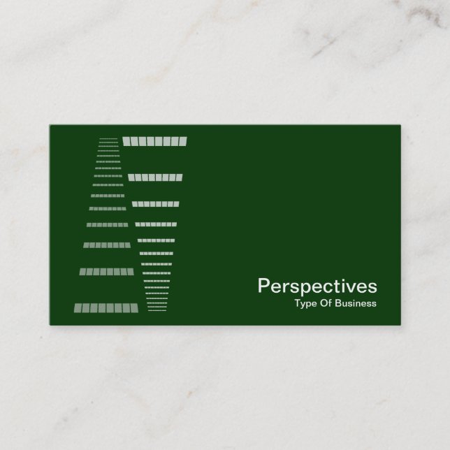 Carte De Visite Perspectives - Blanc sur Vert foncé (Devant)