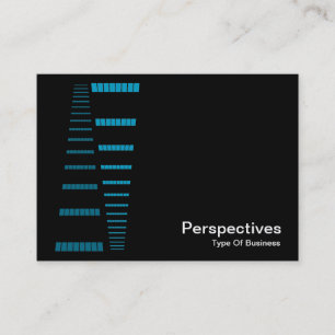 Carte De Visite Perspectives - bleu ciel et blanc sur noir