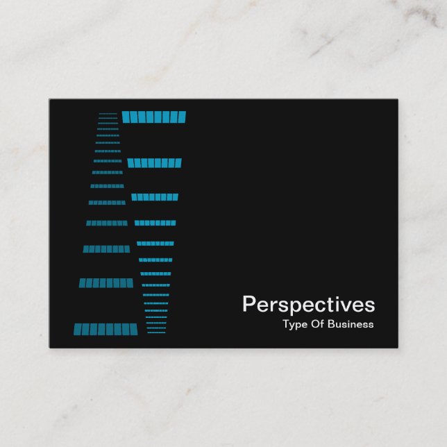 Carte De Visite Perspectives - bleu ciel et blanc sur noir (Devant)