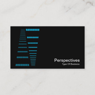 Carte De Visite Perspectives - bleu ciel et blanc sur noir
