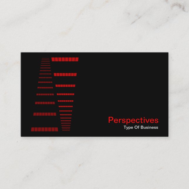 Carte De Visite Perspectives - Rouge et blanc sur noir (Devant)