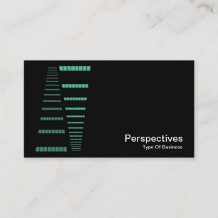 Carte De Visite Perspectives - Turquoise et blanc sur noir