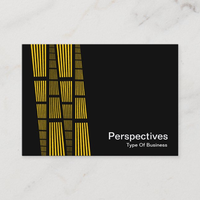 Carte De Visite Perspectives v2 - Ambre et blanc sur noir (Devant)