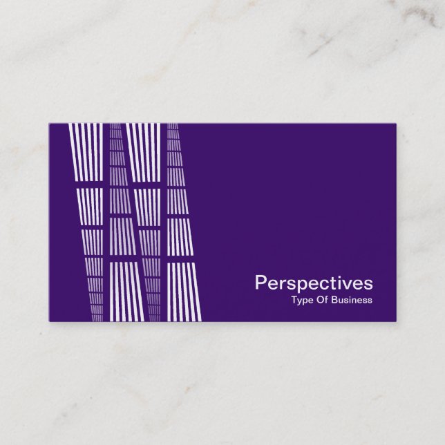 Carte De Visite Perspectives v2 - Blanc sur le violet profond (Devant)