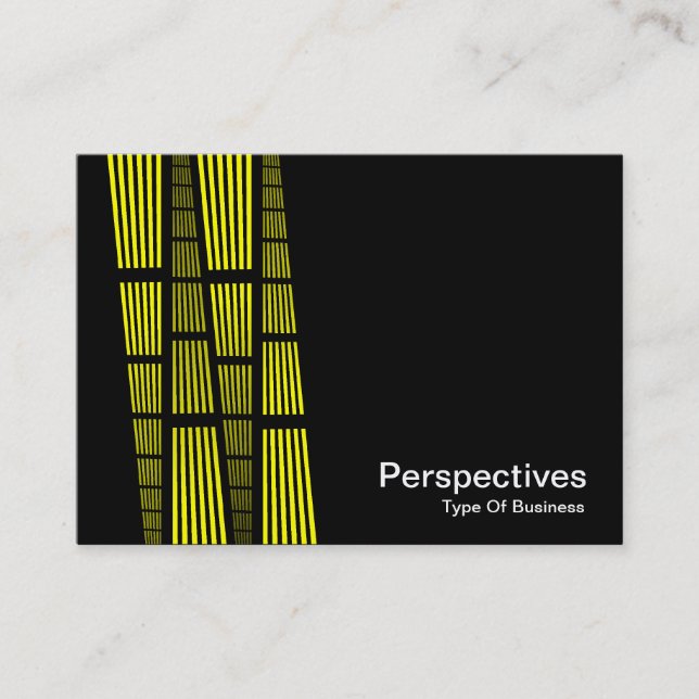 Carte De Visite Perspectives v2 - Jaune et blanc sur noir (Devant)