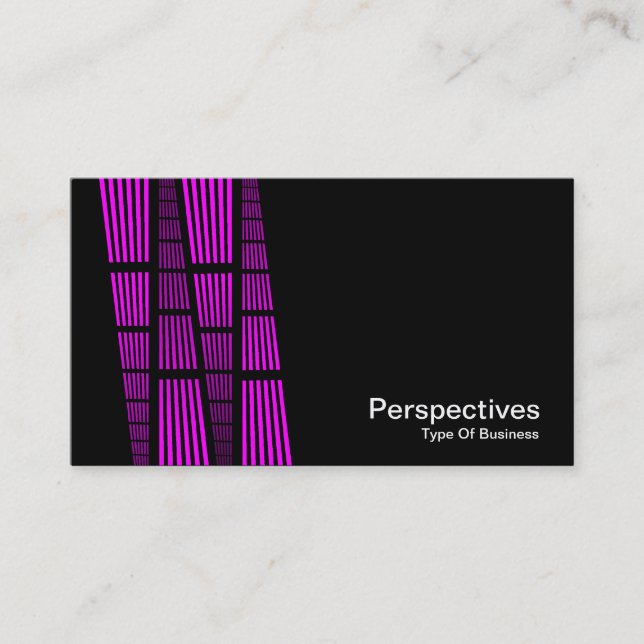 Carte De Visite Perspectives v2 - Magenta et blanc sur noir (Devant)