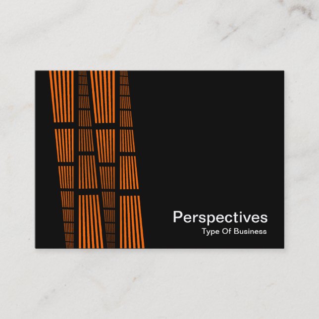 Carte De Visite Perspectives v2 - Orange et blanc sur noir (Devant)