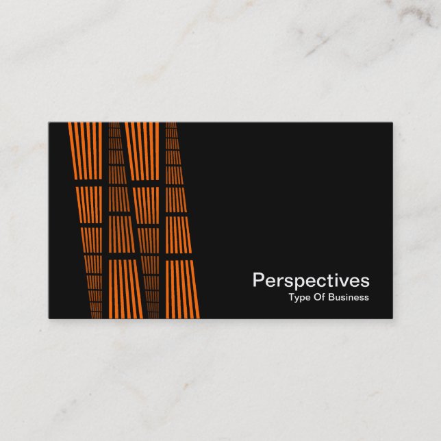 Carte De Visite Perspectives v2 - Orange et blanc sur noir (Devant)