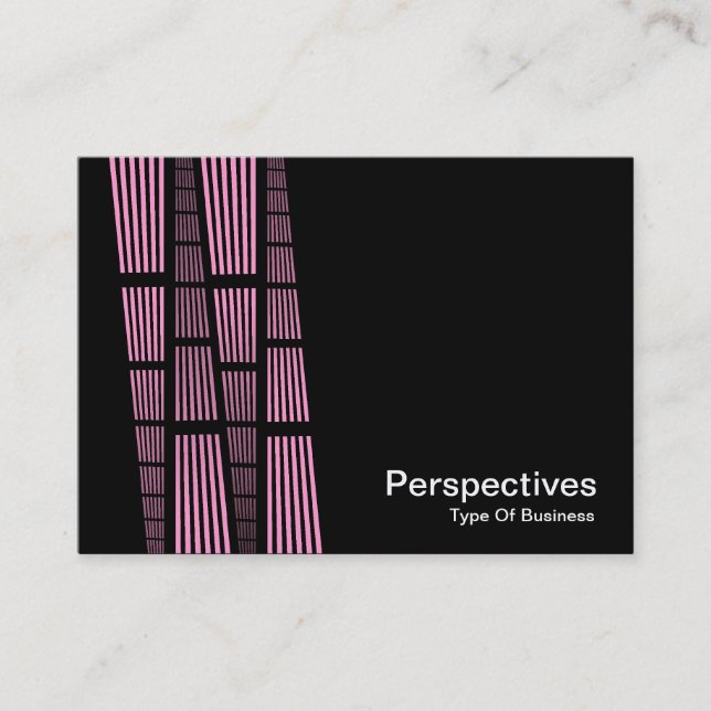 Carte De Visite Perspectives v2 - rose et blanc sur noir (Devant)