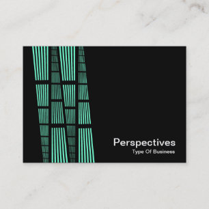 Carte De Visite Perspectives v2 - Turquoise et blanc sur noir