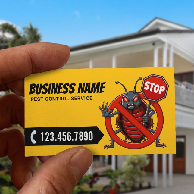 Carte De Visite Pest Control Bedbug Exterminator Professionnel (Créateur téléchargé)