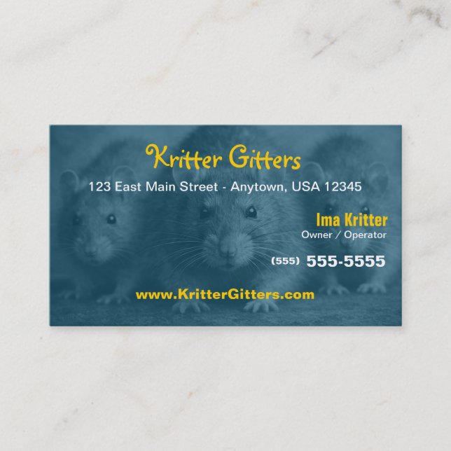 Carte De Visite Pest Control | Rat & Rodent Control  (Devant)
