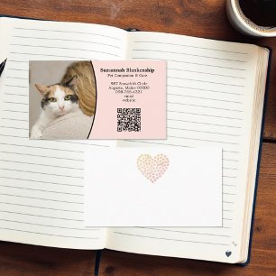 Carte De Visite Pet Care Code QR personnalisé et photo