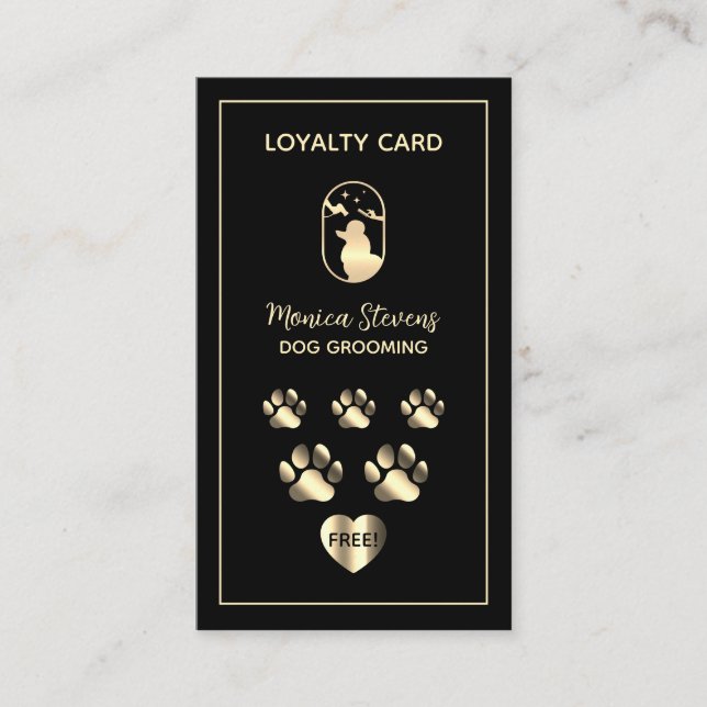 Carte De Visite Pet dog grooming service Loyalty Card (Devant)