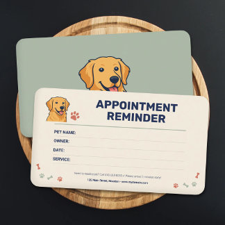 Carte De Visite Pet Grooming Appointment Card