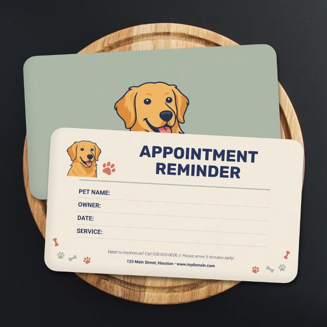Carte De Visite Pet Grooming Appointment Card (Pet Grooming Appointment Card)