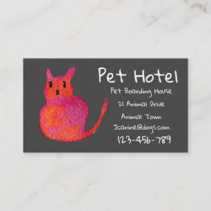 Carte De Visite Pet Hotel internat chat art professionnel