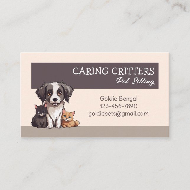 Carte De Visite Pet Sitting Business Card (Devant)