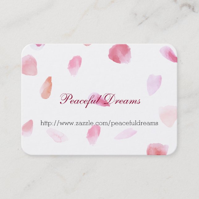 Carte De Visite Pétales Roses romantiques (Devant)