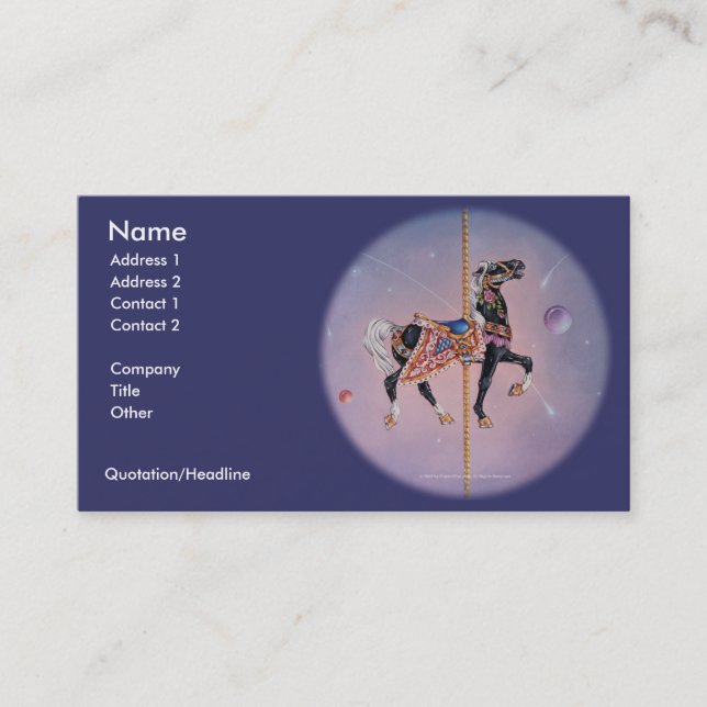 Carte de visite - Petaluma Carousel Horse 2 (Devant)
