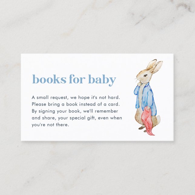Carte De Visite Peter Rabbit Livres pour Baby Insert Card (Devant)