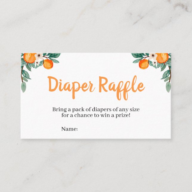 Carte De Visite Petit Baby shower Cutie Déchets Raffle (Devant)