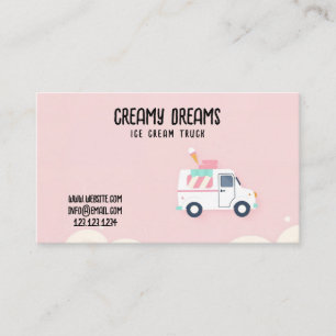 Carte De Visite Petit carré rose pâle à la crème glacée Van