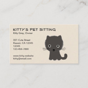 Carte De Visite Petit Chat Gris Mignon