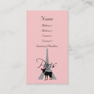 Carte De Visite Petit chien à Paris de le