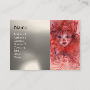 CARTE DE VISITE PETIT CLOWN ROUGE