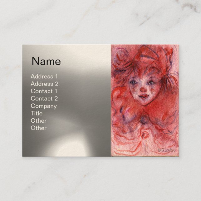 CARTE DE VISITE PETIT CLOWN ROUGE (Devant)