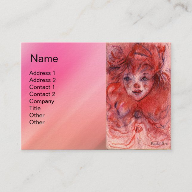 CARTE DE VISITE PETIT CLOWN ROUGE (Devant)