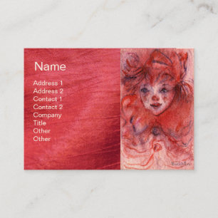 CARTE DE VISITE PETIT CLOWN ROUGE