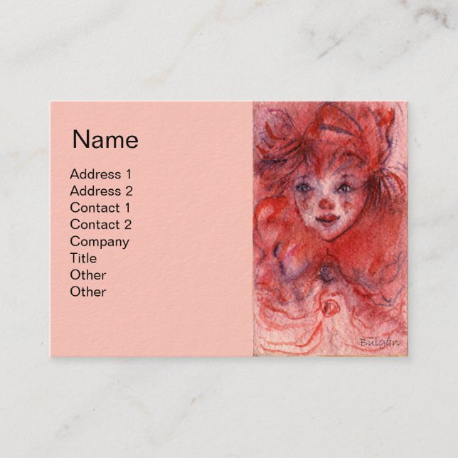 CARTE DE VISITE PETIT CLOWN ROUGE (Devant)