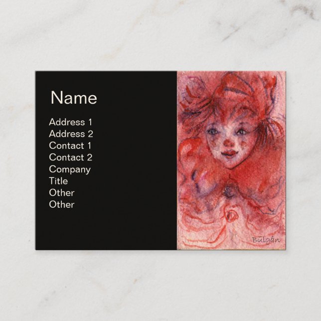 CARTE DE VISITE PETIT CLOWN ROUGE (Devant)