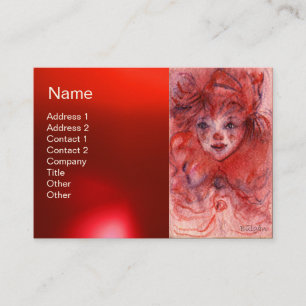 CARTE DE VISITE PETIT CLOWN ROUGE