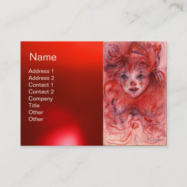 CARTE DE VISITE PETIT CLOWN ROUGE (Devant)